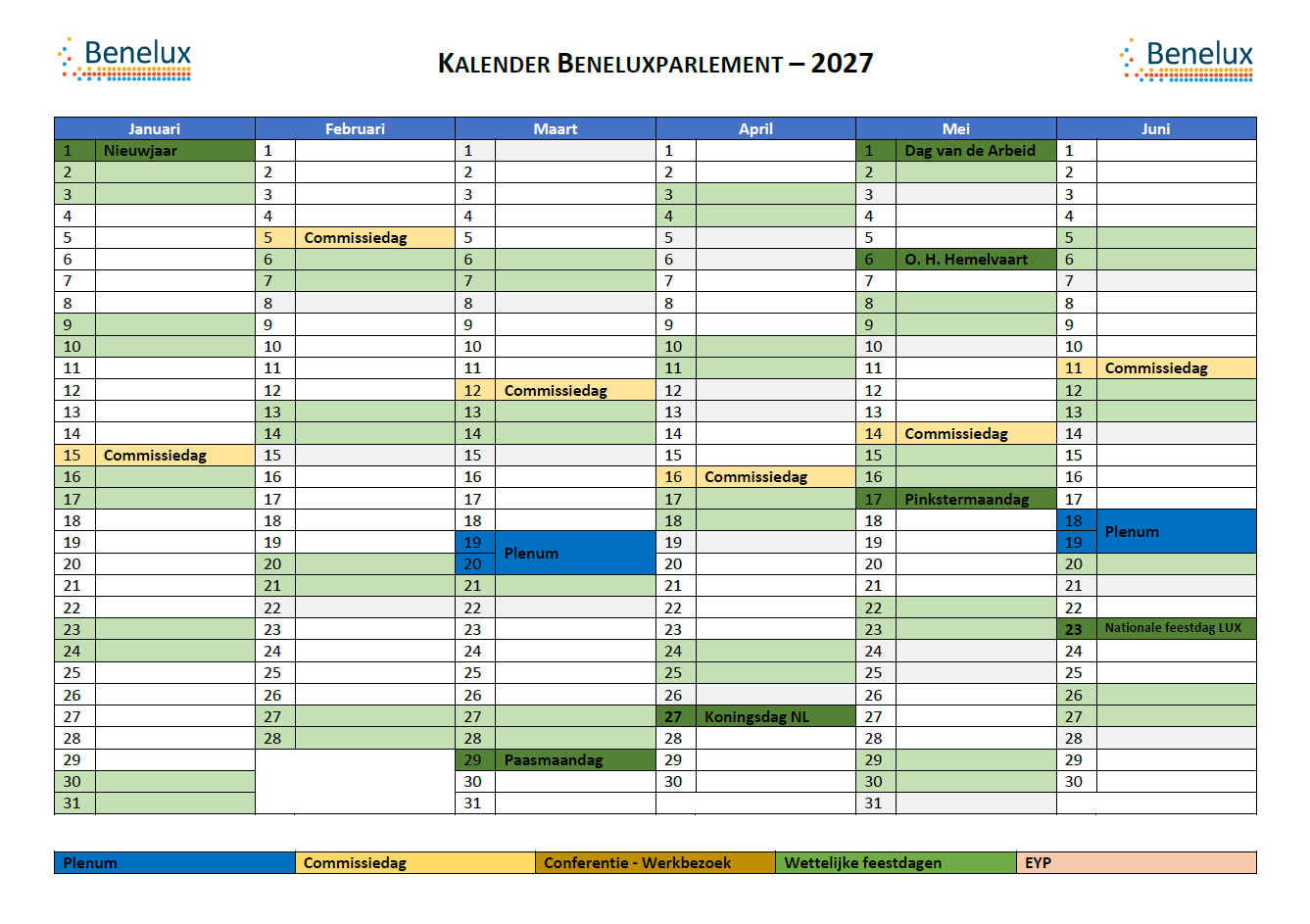 Jaaroverzicht 2027